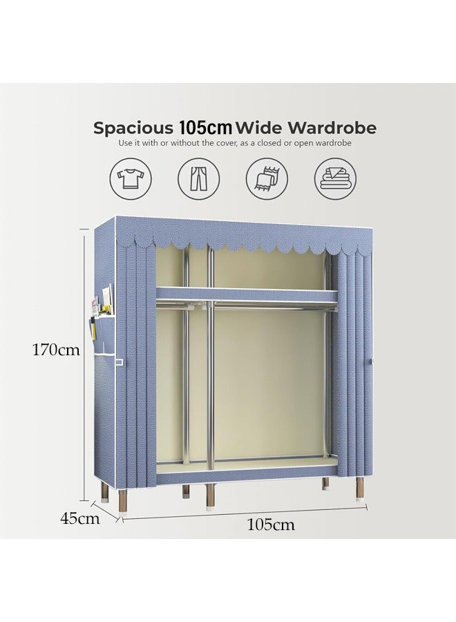 DUNISO Portable Wardrobe Closet Clothes Organizer,Closet Storage Organizer with Non-woven Fabric,Easy to Assemble,Durable and Sturdy, with Strong Load-Bearing Capacity,for Bags, Toys, Shoes, Living Room, Bedroom, Cloakroom - Image 3
